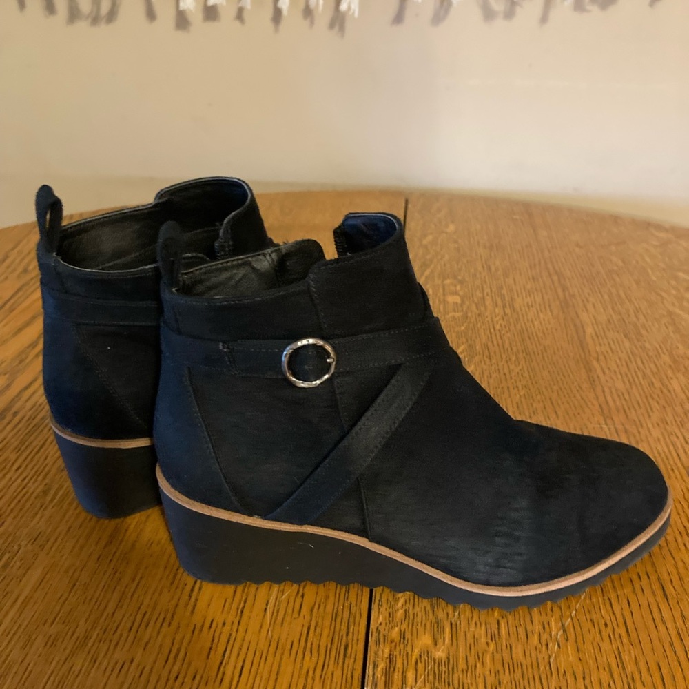 Life Stride Black Ankle Booties with Buckle Detail